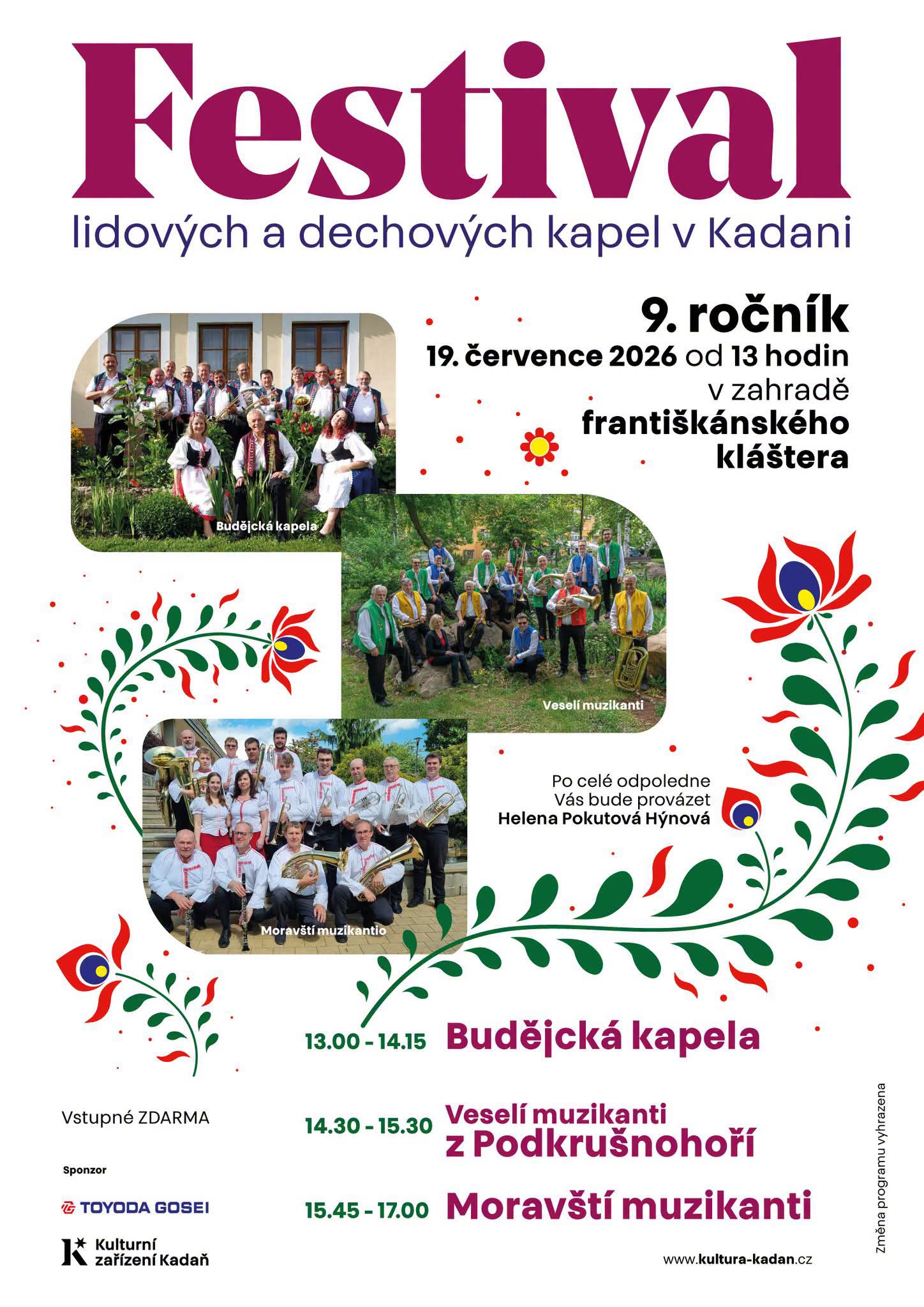 FESTIVAL  lidových a  dechových  kapel  v Kadani