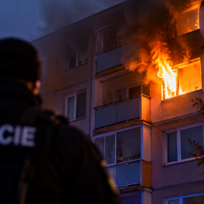 Náhled článku mobil: Z bytu v Ústí šlehaly plameny, uvnitř zůstala žena. Policisté vyrazili dveře beranidlem