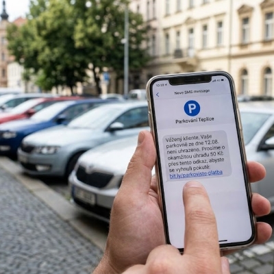 Náhled článku mobil: Falešná SMS o nezaplaceném parkovném stála muže z Litoměřicka dvanáct tisíc korun