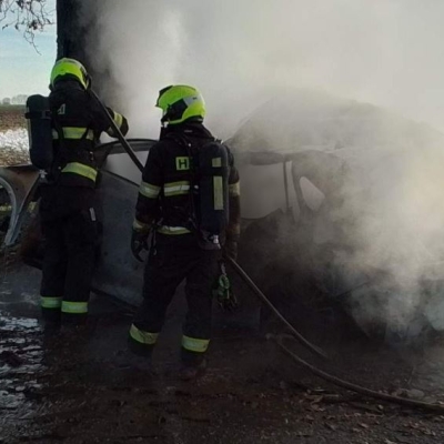 Náhled článku mobil: Tragická nehoda u Střížovic: V ohořelém vraku vozu nalezli hasiči tělo