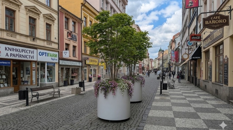 Náhled článku: Krupská ulice v Teplicích mění svou tvář, do centra se vrací zeleň a stromy