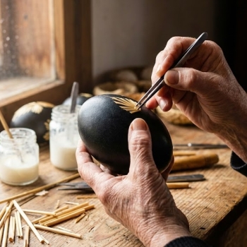 Žatecké muzeum vystaví unikát: Křížovou cestu na husích vejcích